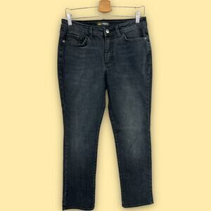 Lee (8) Short Womens Black Regular Fit Straight Leg Jeans Stone Wash Mid Rise